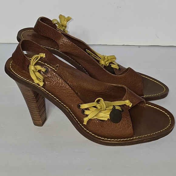 Georgina Goodman Italian Leather Heels w/ties Italian Size 38 US 7.5 - Picture 2 of 7